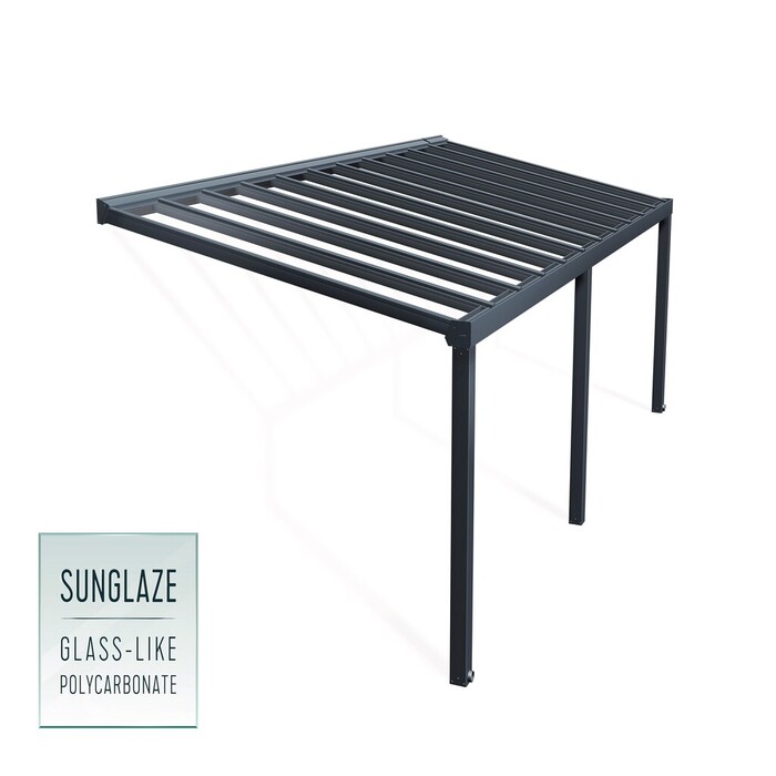Terrasstak Stockholm 3,4 x 8,1 m Antracit Canopia by Palram